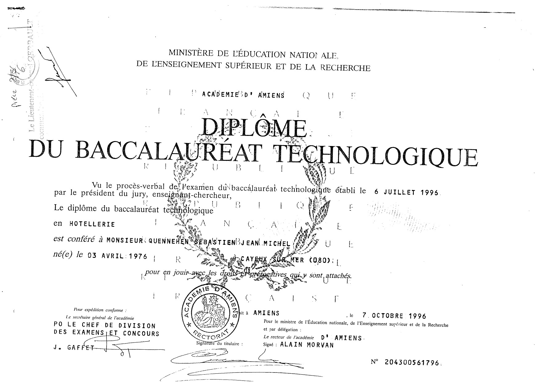 Baccalauréat Technologique — Hôtellerie